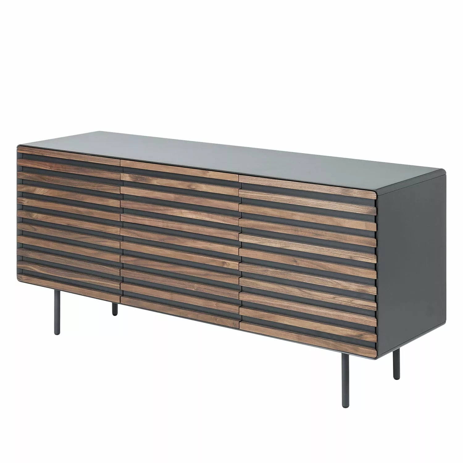 Norrwood Sideboard Kipra - Echtholzfurnier - Walnuss / Graphit 3 Norrwood Sideboard Kipra - Echtholzfurnier - Walnuss / Graphit