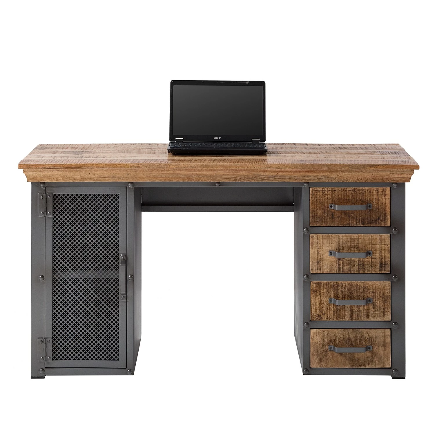 Ars manufacti Schreibtisch Hunter II - Mango massiv / Metall - Mango / Silber 5 Ars manufacti Schreibtisch Hunter II - Mango massiv / Metall - Mango / Silber – Bild 3