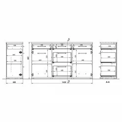 Germania Sideboard Nerola - Weiß / Eiche Navarra Dekor -Büromöbel Verkäufe 1000150711 190104 11554500025 GALLERYIMAGES P000000001000150711