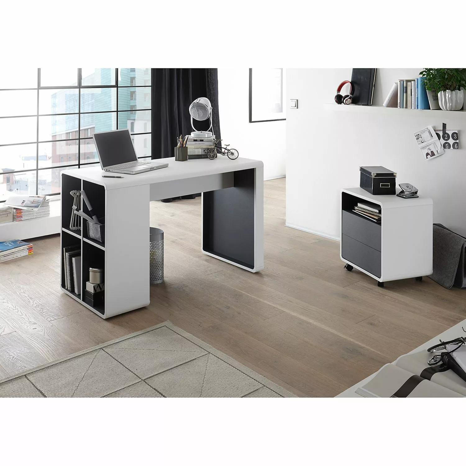 Loftscape Schreibtisch Cooks Hill - Matt Weiß / Matt Anthrazit 4 Loftscape Schreibtisch Cooks Hill - Matt Weiß / Matt Anthrazit – Bild 2