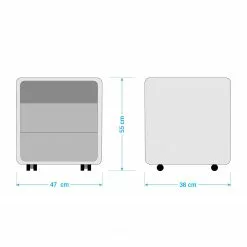 Loftscape Rollcontainer Cooks Hill - Matt Anthrazit / Matt Weiß -Büromöbel Verkäufe 1000150738 190110 15124600010 GALLERYIMAGES P000000001000150738