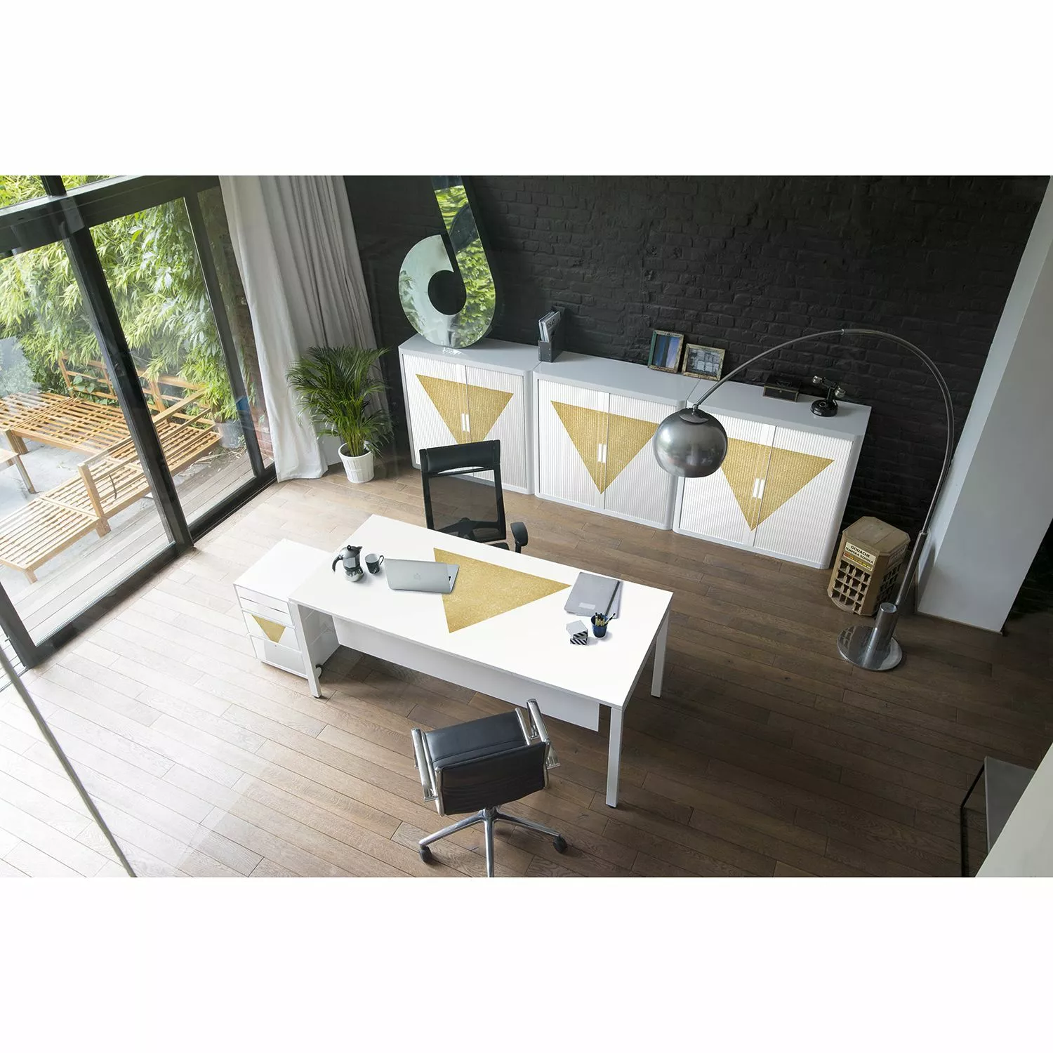 EasyOffice by Paperflow Aktenschrank easyOffice Classic Chic I - Kunststoff - Weiß / Gold 4 EasyOffice by Paperflow Aktenschrank easyOffice Classic Chic I - Kunststoff - Weiß / Gold – Bild 2