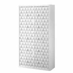 EasyOffice by Paperflow Aktenschrank easyOffice Black/White V - Kunststoff - Grau / Weiß