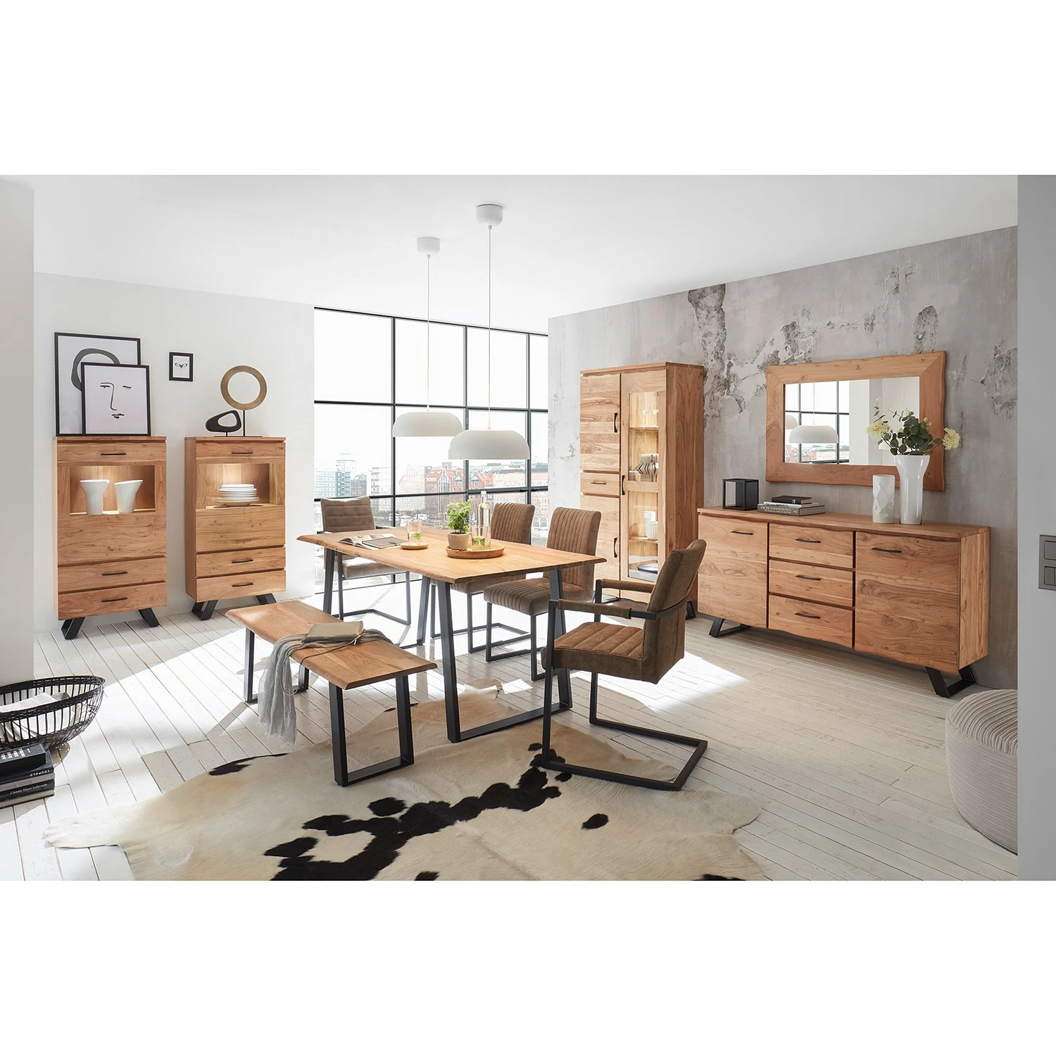 Ars Natura Sideboard Vardo - Akazie massiv / Metall - Akazie / Schwarz 7 Ars Natura Sideboard Vardo - Akazie massiv / Metall - Akazie / Schwarz – Bild 5