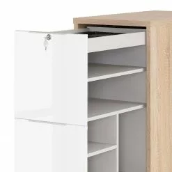 Maja Möbel Container eDJUST II - Hochglanz Weiß / Eiche Riviera Dekor -Büromöbel Verkäufe 1000170532 190423 11481600029 GALLERYIMAGES P000000001000170532