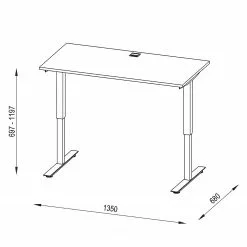 Maja Möbel Schreibtisch eDJUST I - Weiß / Platingrau -Büromöbel Verkäufe 1000170541 190423 11482100091 GALLERYIMAGES P000000001000170541