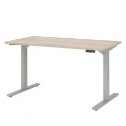 Maja Möbel Schreibtisch eDJUST III - Eiche Sonoma Dekor / Platingrau