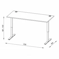 Maja Möbel Schreibtisch eDJUST II - Eiche Riviera Dekor / Platingrau -Büromöbel Verkäufe 1000170563 190423 11483100230 GALLERYIMAGES P000000001000170563