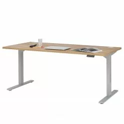 Maja Möbel Schreibtisch eDJUST II - Eiche Riviera Dekor / Platingrau