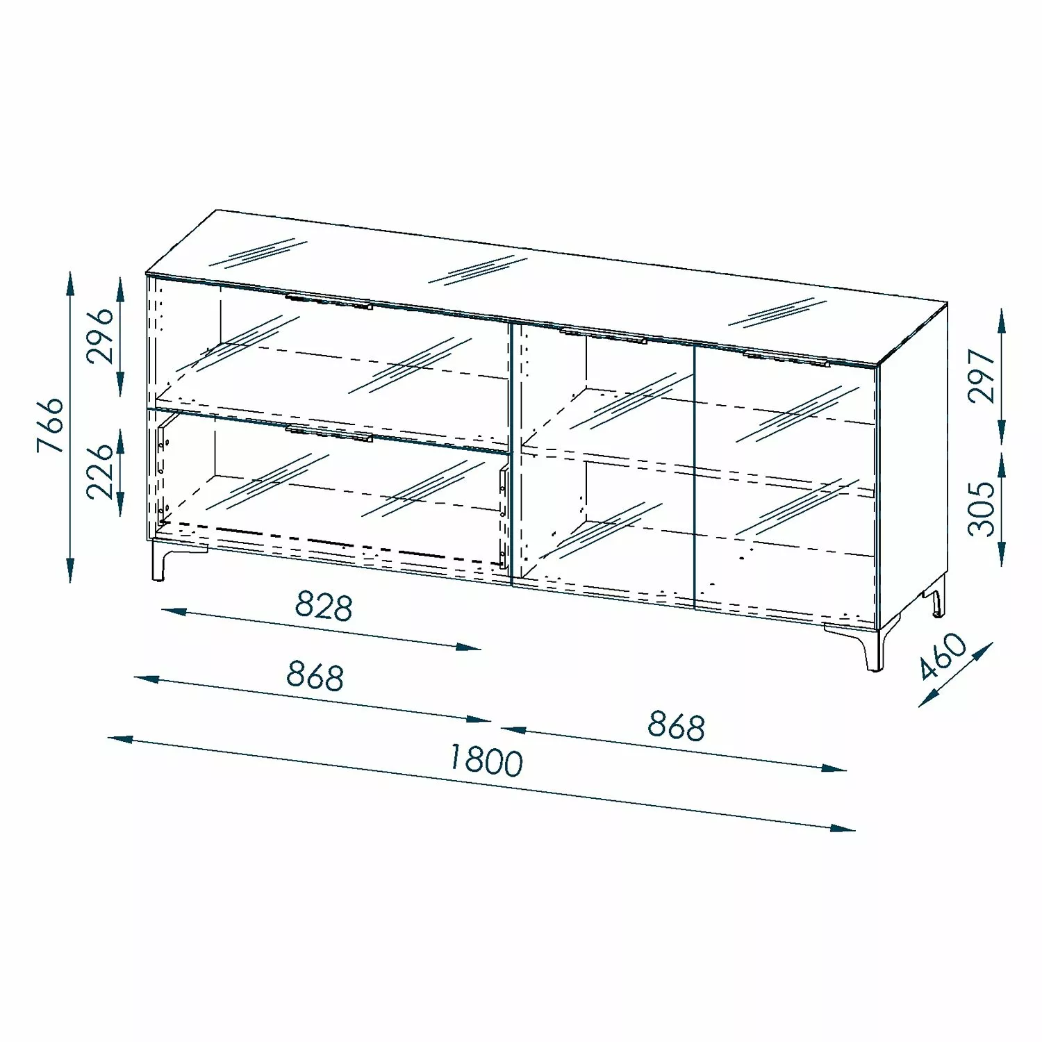 Maja Möbel Sideboard Shino II - Glas Weiß / Eiche Riviera Dekor 6 Maja Möbel Sideboard Shino II - Glas Weiß / Eiche Riviera Dekor – Bild 4