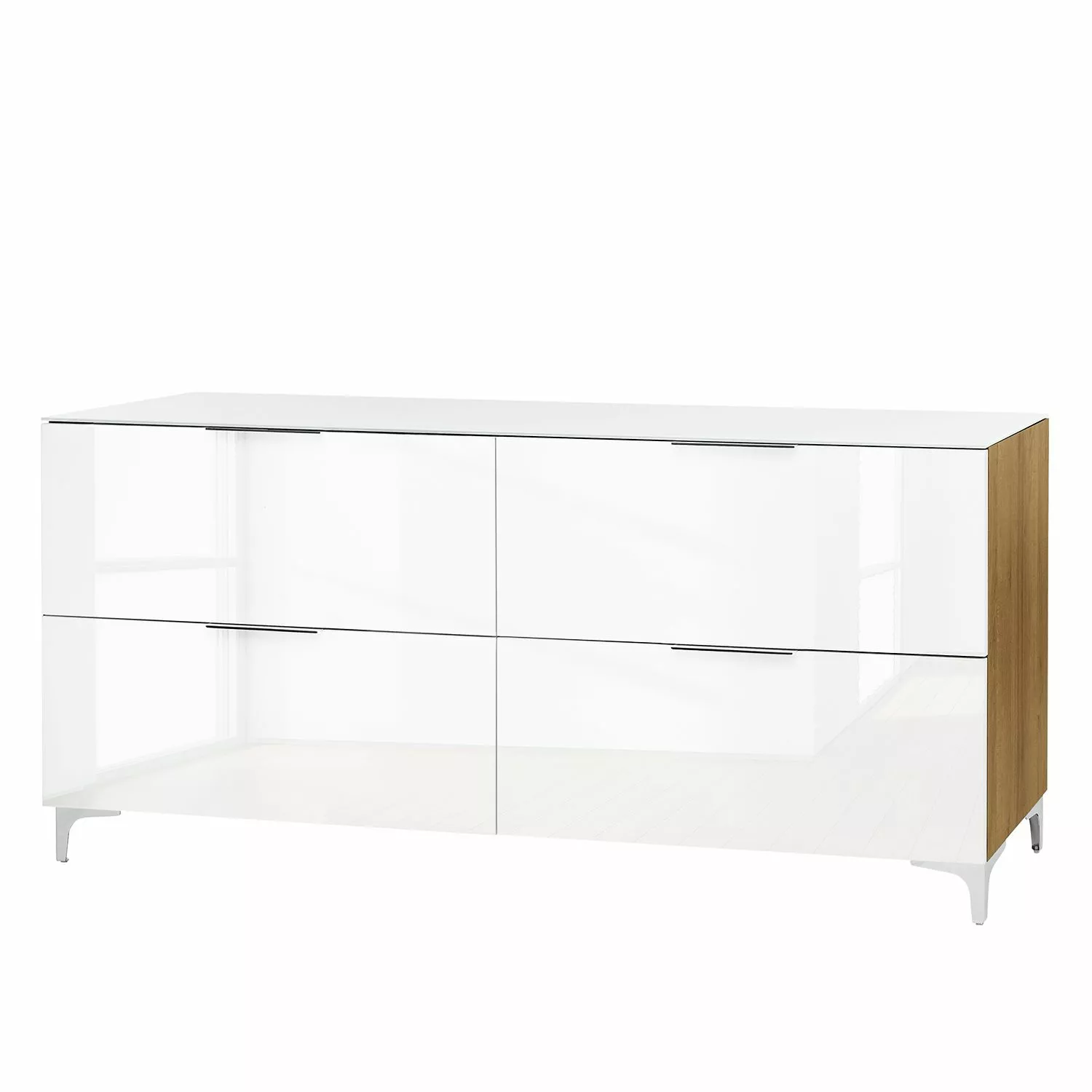 Maja Möbel Sideboard Shino III - Glas Weiß / Eiche Riviera Dekor 3 Maja Möbel Sideboard Shino III - Glas Weiß / Eiche Riviera Dekor