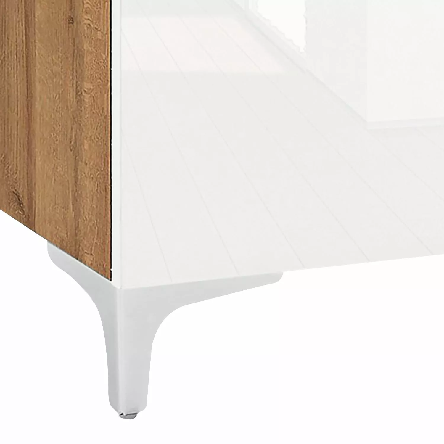 Maja Möbel Sideboard Shino I - Glas Weiß / Eiche Riviera Dekor 5 Maja Möbel Sideboard Shino I - Glas Weiß / Eiche Riviera Dekor – Bild 3