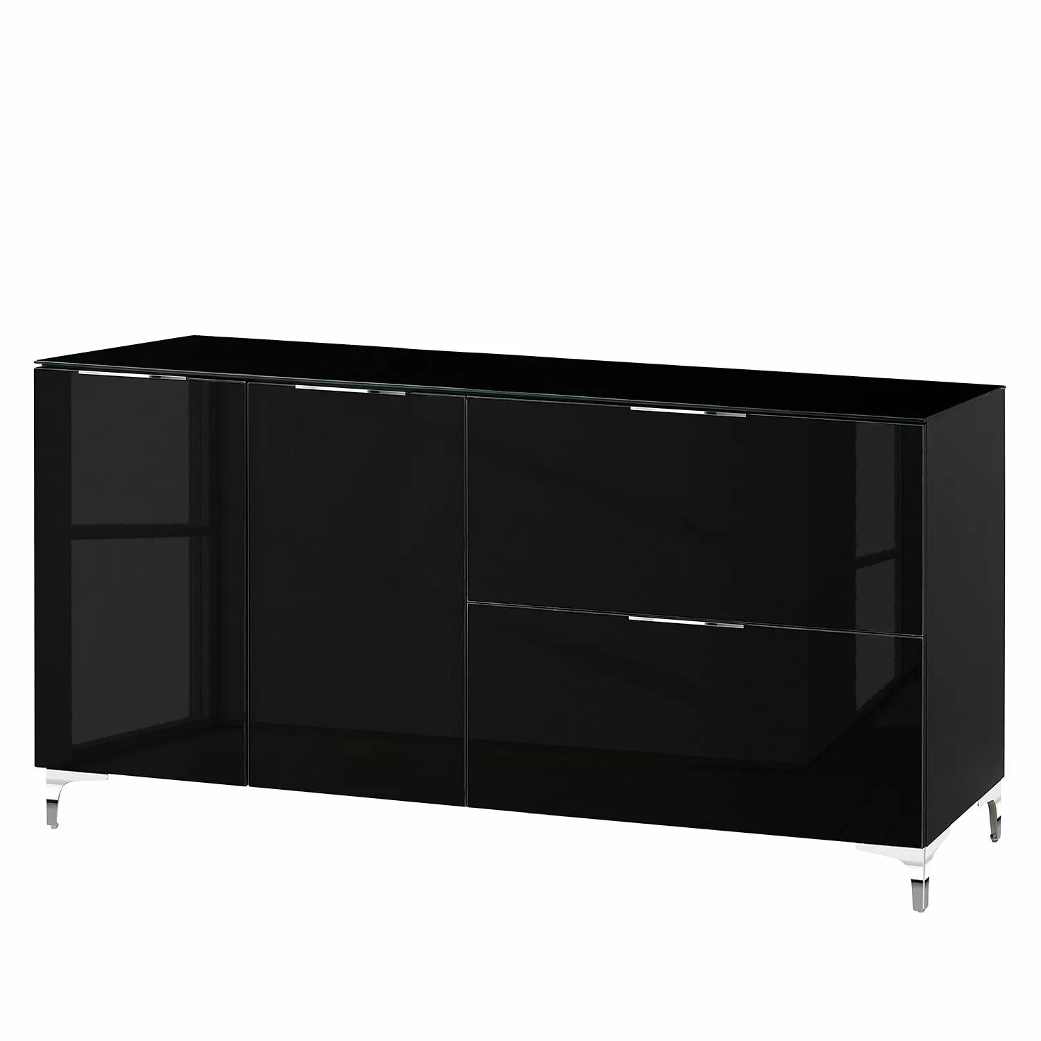 Maja Möbel Sideboard Shino II - Glas Schwarz / Schwarz 3 Maja Möbel Sideboard Shino II - Glas Schwarz / Schwarz