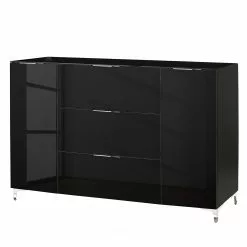 Maja Möbel Sideboard Shino IV - Glas Schwarz / Schwarz
