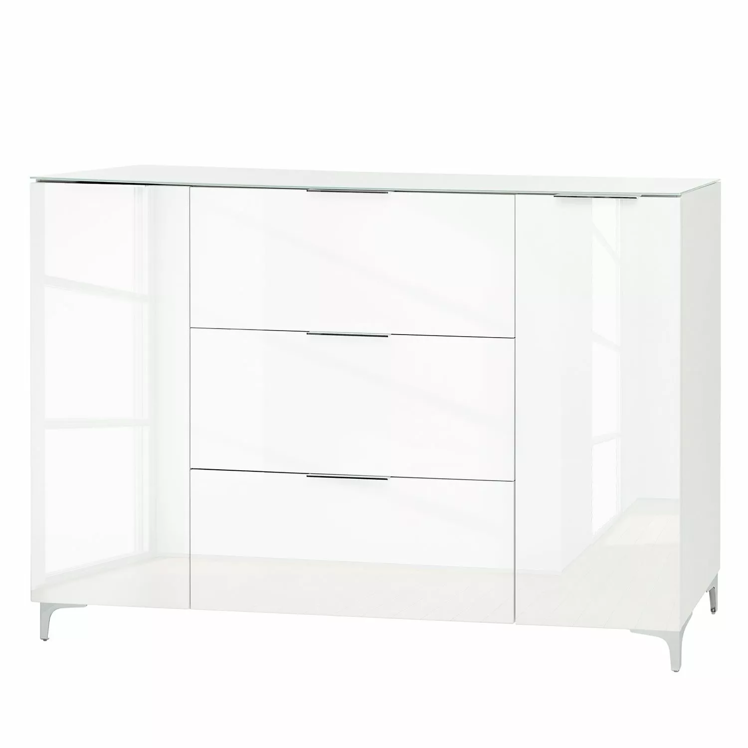 Maja Möbel Sideboard Shino IV - Glas Weiß / Weiß 3 Maja Möbel Sideboard Shino IV - Glas Weiß / Weiß