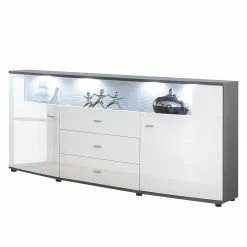 Loftscape Sideboard Mury - Hochglanz Weiß / Anthrazit