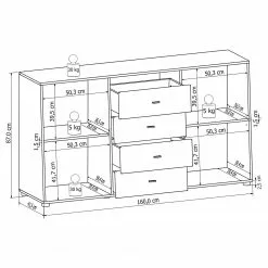 Loftscape Sideboard Moitin - Hochglanz Schwarz / Schwarz -Büromöbel Verkäufe 1000171362 190424 07580600334 GALLERYIMAGES P000000001000171362