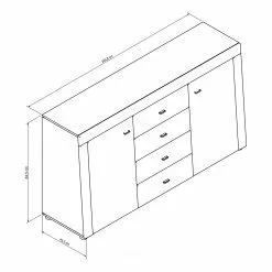 Loftscape Sideboard Moitin - Hochglanz Schwarz / Schwarz -Büromöbel Verkäufe 1000171362 190424 07580600335 GALLERYIMAGES P000000001000171362