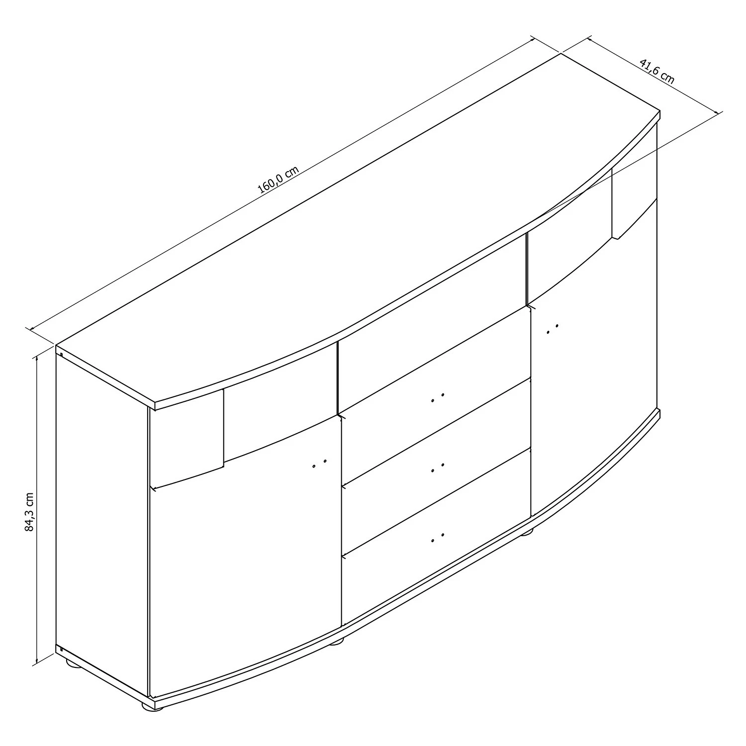 Loftscape Sideboard Jaguare - Hochglanz Weiß / Eiche Ribbeck Dekor 4 Loftscape Sideboard Jaguare - Hochglanz Weiß / Eiche Ribbeck Dekor – Bild 2
