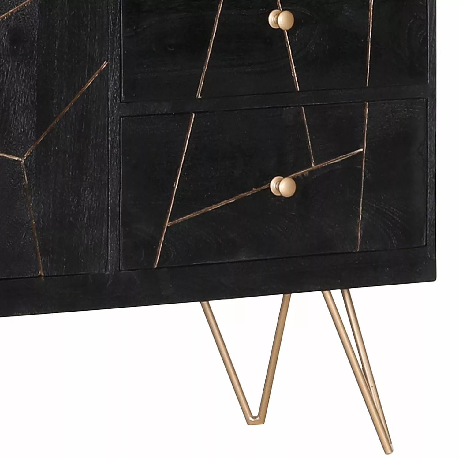 Jack & Alice Sideboard Towa - Akazie massiv / Metall - Schwarz / Gold 7 Jack & Alice Sideboard Towa - Akazie massiv / Metall - Schwarz / Gold – Bild 5