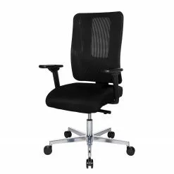 Topstar Bürodrehstuhl Sitness Open X Deluxe I - Mesh / Webstoff - Schwarz / Chrom