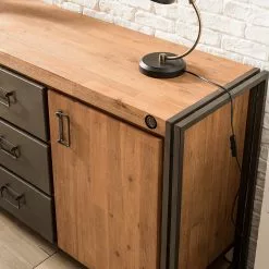 Ars manufacti Sideboard Manchester IV - Akazie massiv / Metall - Akazie / Anthrazit -Büromöbel Verkäufe 1000176686 200320 14040100006 DETAILS P000000001000176686