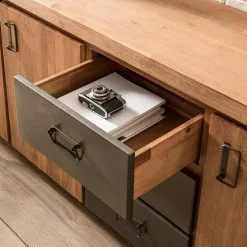 Ars manufacti Sideboard Manchester IV - Akazie massiv / Metall - Akazie / Anthrazit -Büromöbel Verkäufe 1000176686 200320 14040200008 DETAILS P000000001000176686