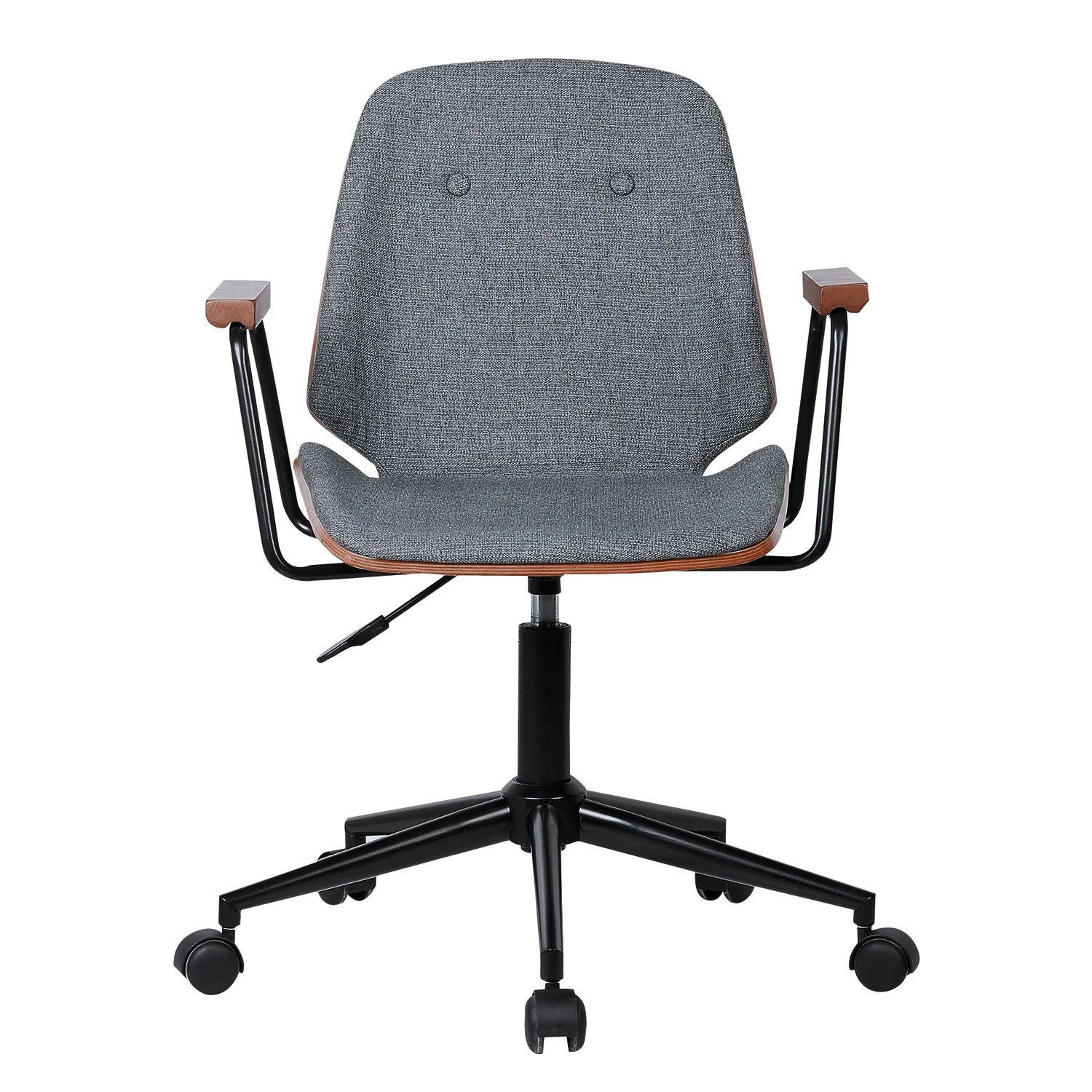 Studio Copenhagen Bürodrehstuhl Ganalu I - Webstoff / Stahl - Grau / Walnuss 5 Studio Copenhagen Bürodrehstuhl Ganalu I - Webstoff / Stahl - Grau / Walnuss – Bild 3