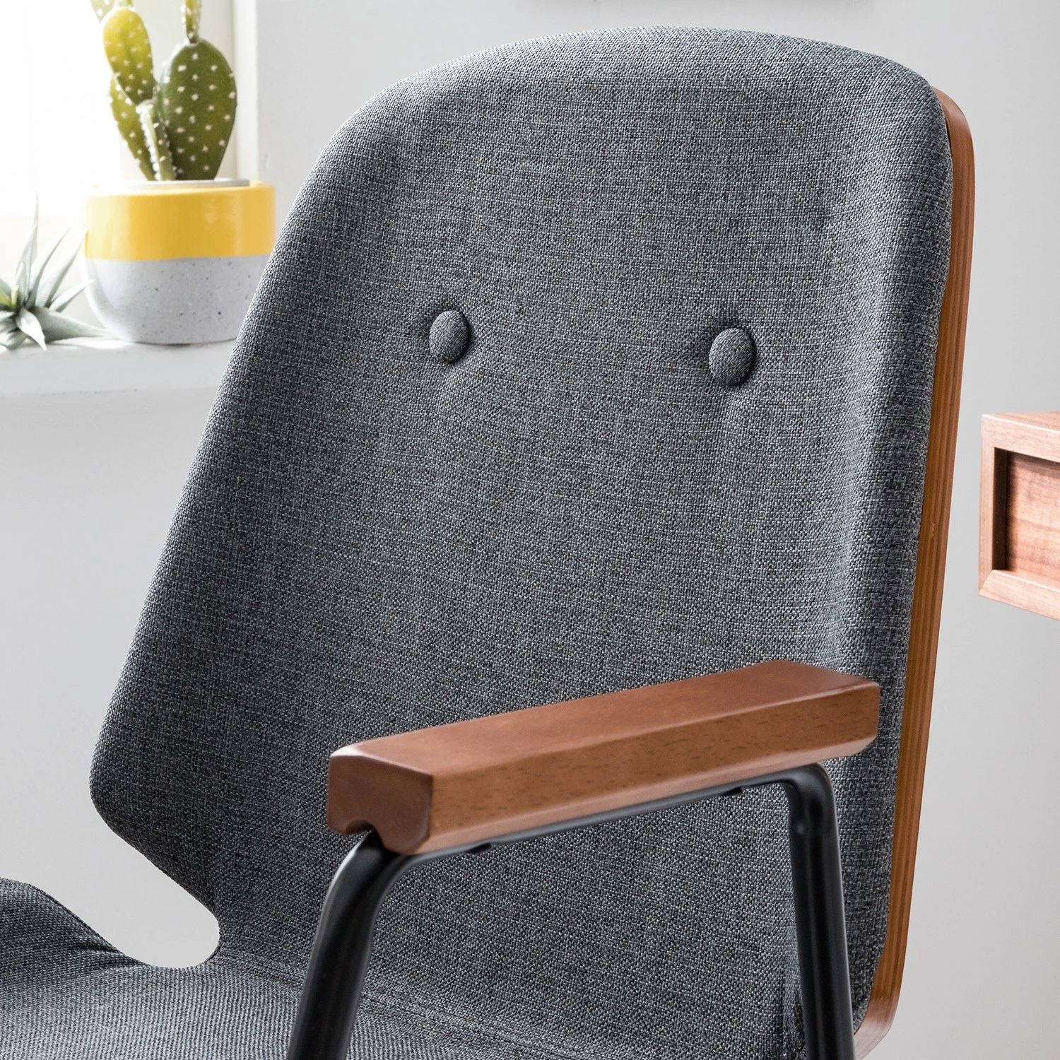 Studio Copenhagen Bürodrehstuhl Ganalu I - Webstoff / Stahl - Grau / Walnuss 9 Studio Copenhagen Bürodrehstuhl Ganalu I - Webstoff / Stahl - Grau / Walnuss – Bild 7