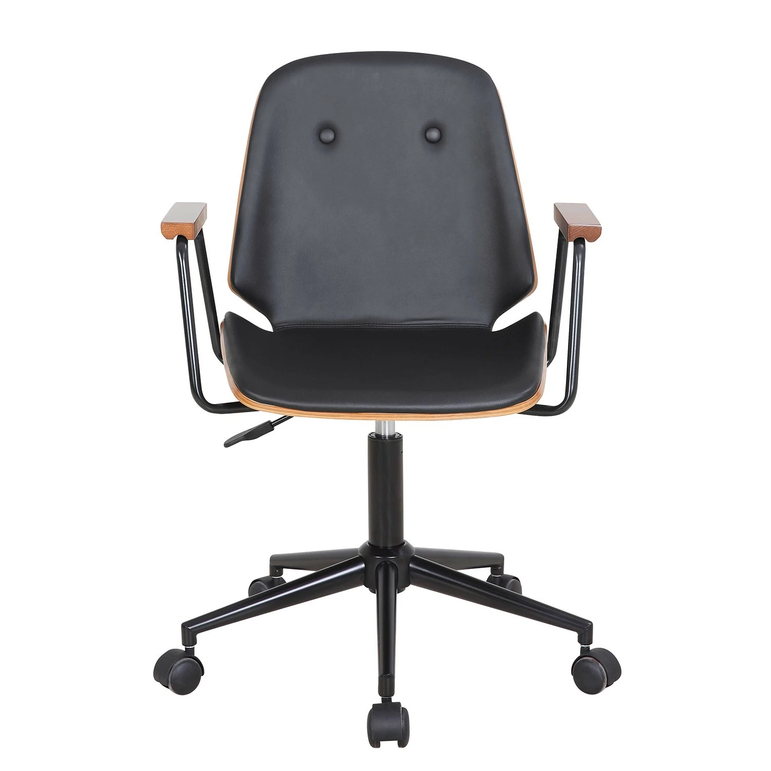 Mørteens Bürodrehstuhl Ganalu II - Kunstleder / Metall - Schwarz / Walnuss 5 Mørteens Bürodrehstuhl Ganalu II - Kunstleder / Metall - Schwarz / Walnuss – Bild 3