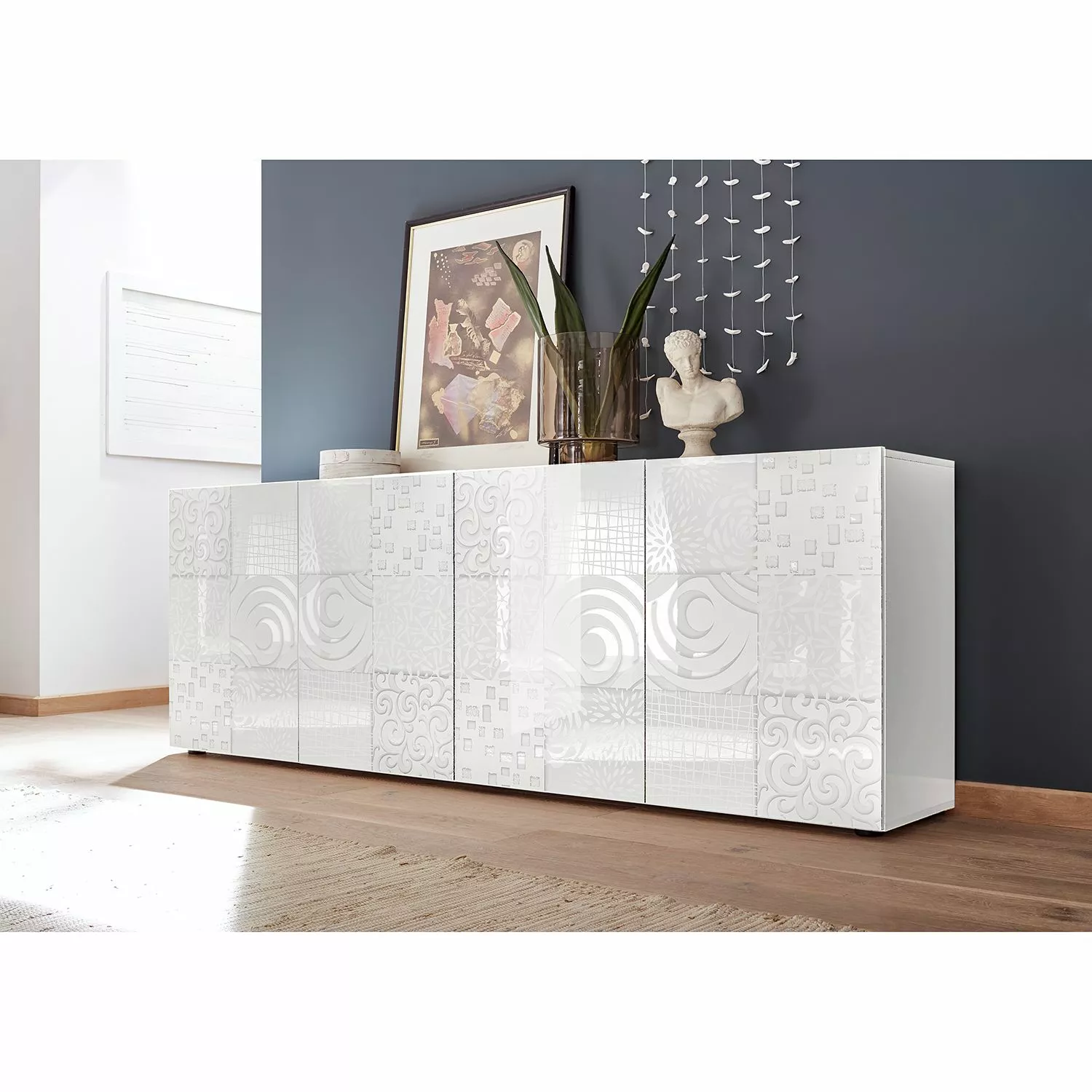 LC Spa Sideboard Miro - Hochglanz Weiß - Breite: 241 cm 4 LC Spa Sideboard Miro - Hochglanz Weiß - Breite: 241 cm – Bild 2