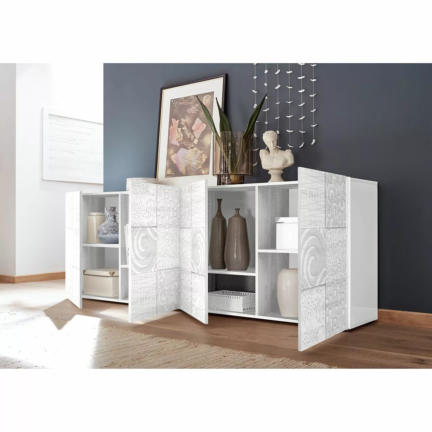 LC Spa Sideboard Miro - Hochglanz Weiß - Breite: 241 cm 5 LC Spa Sideboard Miro - Hochglanz Weiß - Breite: 241 cm – Bild 3
