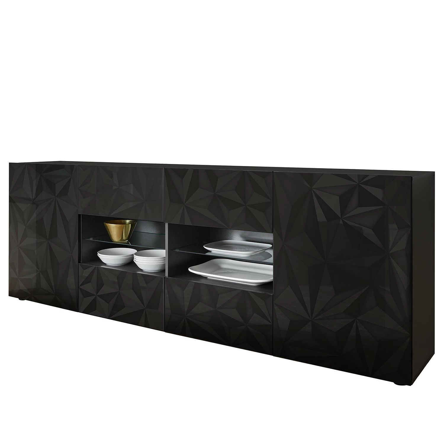 LC Spa Sideboard Prisma III - Hochglanz Anthrazit 3 LC Spa Sideboard Prisma III - Hochglanz Anthrazit