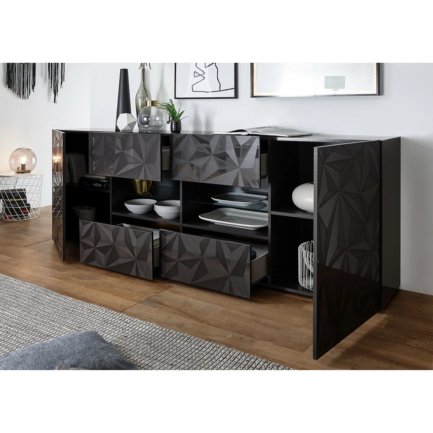LC Spa Sideboard Prisma III - Hochglanz Anthrazit 5 LC Spa Sideboard Prisma III - Hochglanz Anthrazit – Bild 3