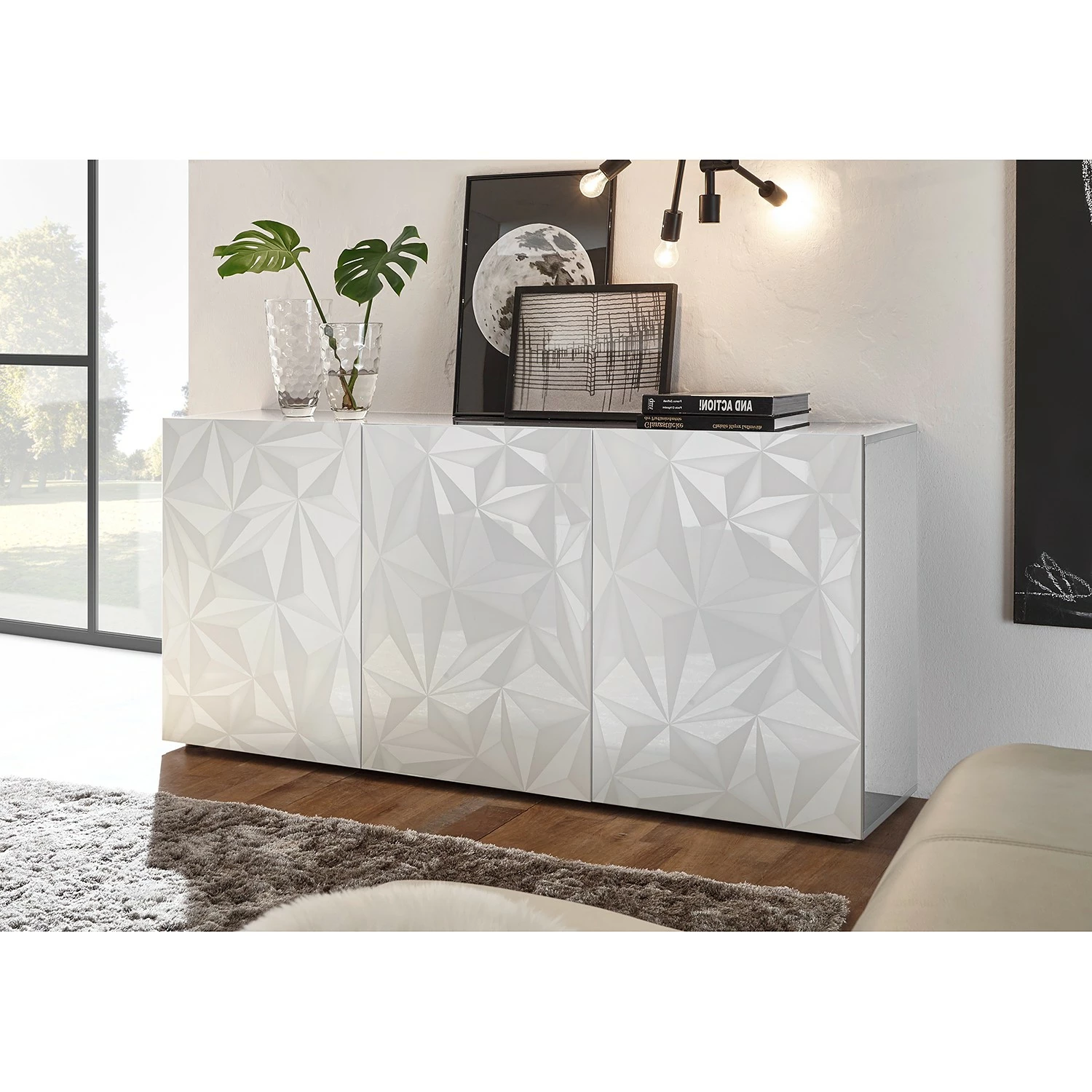 LC Spa Sideboard Prisma I - Hochglanz Weiß - Breite: 181 cm 4 LC Spa Sideboard Prisma I - Hochglanz Weiß - Breite: 181 cm – Bild 2
