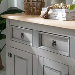 Maison Belfort Sideboard Finca Rustica - Kiefer massiv - Kiefer Grau -Büromöbel Verkäufe 1000178029 200511 13145200003 DETAILS P000000001000178029