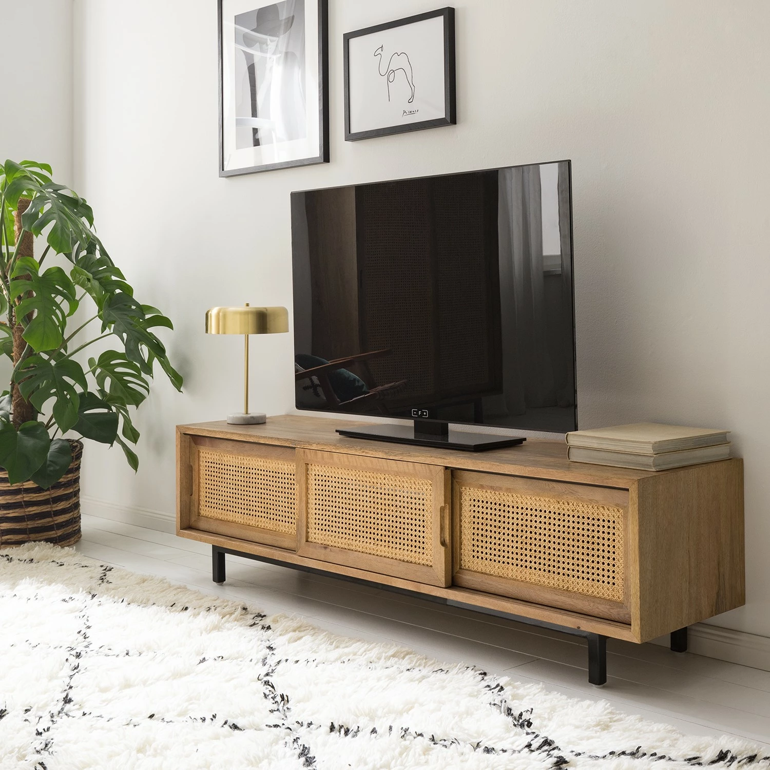 Ars manufacti TV-Lowboard Vina - Mango massiv / Wiener Geflecht - Mango / Schwarz 11 Ars manufacti TV-Lowboard Vina - Mango massiv / Wiener Geflecht - Mango / Schwarz – Bild 9