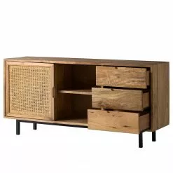 Ars manufacti Sideboard Vina I - Mango massiv / Wiener Geflecht - Mango / Schwarz -Büromöbel Verkäufe 1000178078 200225 13061200016 DETAILS P000000001000178078