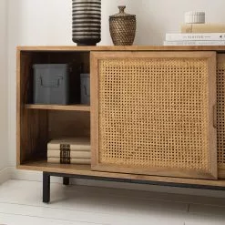 Ars manufacti Sideboard Vina I - Mango massiv / Wiener Geflecht - Mango / Schwarz -Büromöbel Verkäufe 1000178078 200317 14181400002 DETAILS P000000001000178078