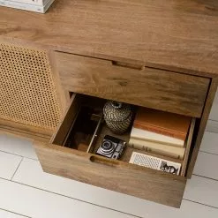 Ars manufacti Sideboard Vina I - Mango massiv / Wiener Geflecht - Mango / Schwarz -Büromöbel Verkäufe 1000178078 200317 14181500003 DETAILS P000000001000178078