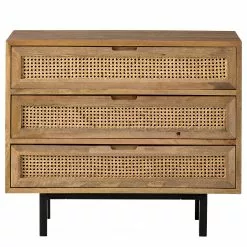 Ars manufacti Kommode Vina I - Mango massiv / Wiener Geflecht - Mango / Schwarz -Büromöbel Verkäufe 1000178079 200225 13061300022 DETAILS P000000001000178079