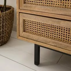 Ars manufacti Kommode Vina I - Mango massiv / Wiener Geflecht - Mango / Schwarz -Büromöbel Verkäufe 1000178079 200320 14005500005 DETAILS P000000001000178079