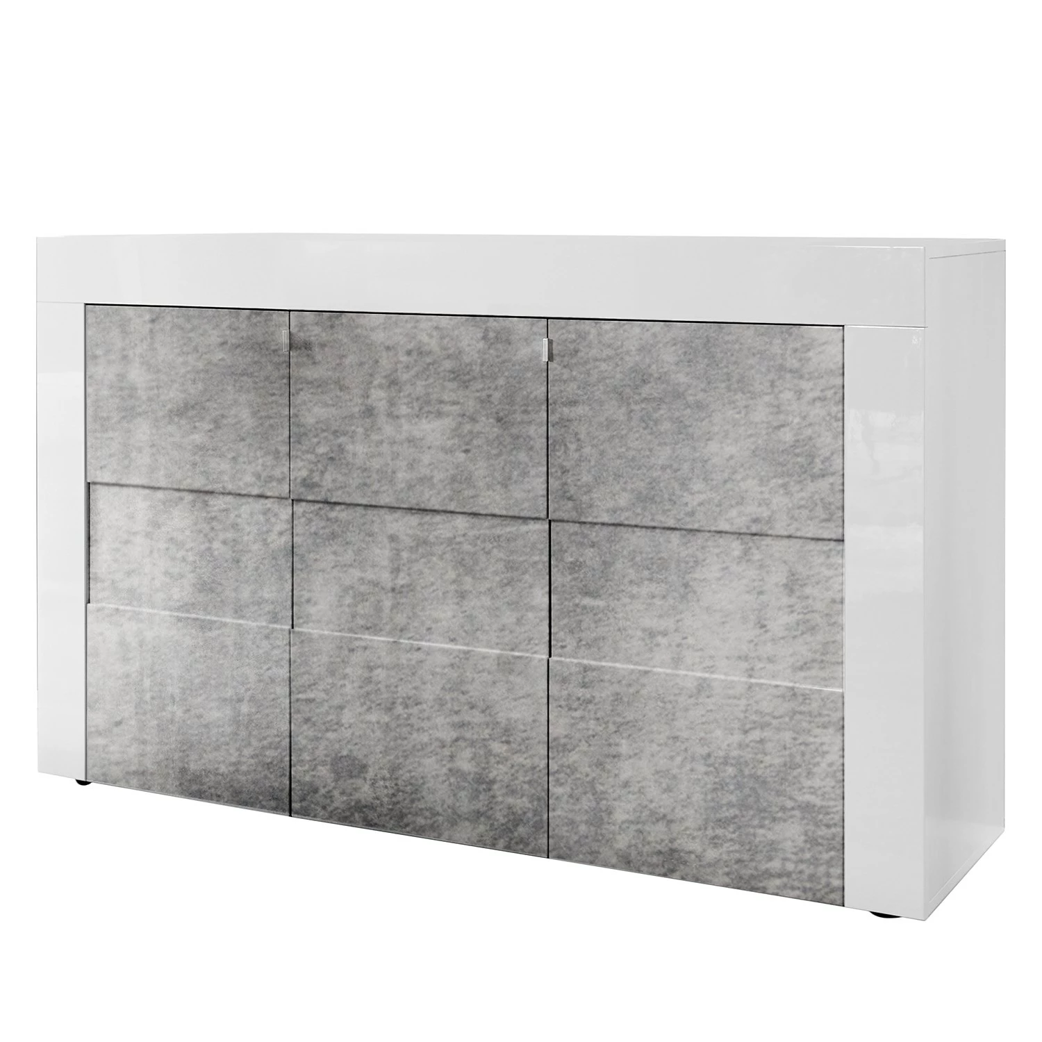 LC Spa Sideboard Easy I - Hochglanz Weiß / Beton Dekor 3 LC Spa Sideboard Easy I - Hochglanz Weiß / Beton Dekor