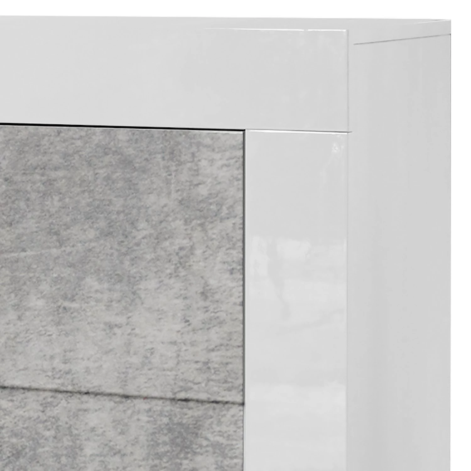 LC Spa Sideboard Easy I - Hochglanz Weiß / Beton Dekor 6 LC Spa Sideboard Easy I - Hochglanz Weiß / Beton Dekor – Bild 4