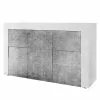 LC Spa Sideboard Easy II - Hochglanz Weiß / Beton Dekor