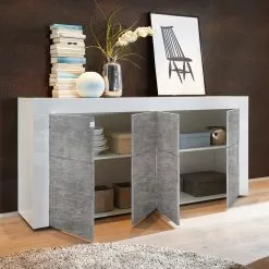 LC Spa Sideboard Easy III - Hochglanz Weiß / Beton Dekor -Büromöbel Verkäufe 1000178268 201029 08541800593 MOOD DETAILS P000000001000178268 mood