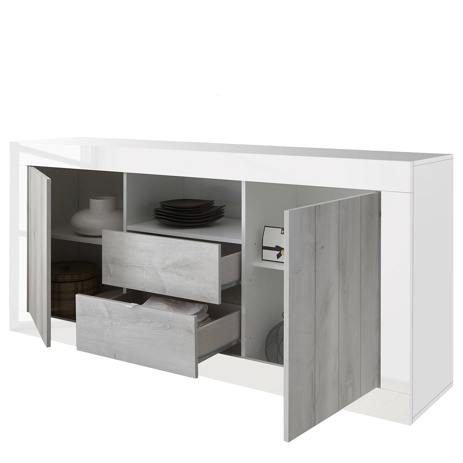 LC Spa Sideboard Urbino I - Hellgrau / Weiß 8 LC Spa Sideboard Urbino I - Hellgrau / Weiß – Bild 6