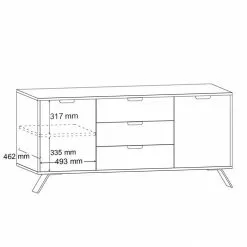 LC Spa Sideboard Palma I - Pero Dekor -Büromöbel Verkäufe 1000178602 190703 13284700013 SKETCH GALLERYIMAGES P000000001000178602 sketch