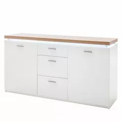 Loftscape Sideboard Mundai - Inkl. Beleuchtung - Weiß / Eiche Wotan Dekor
