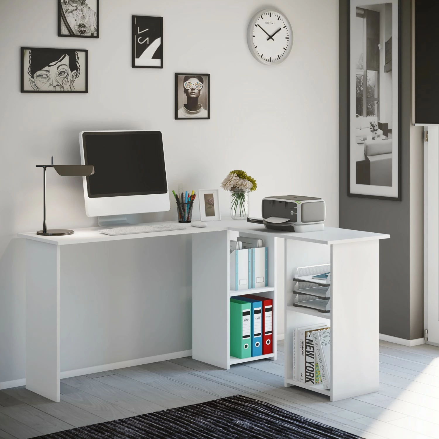 VCM Eckschreibtisch Lusias - Weiß 4 VCM Eckschreibtisch Lusias - Weiß – Bild 2